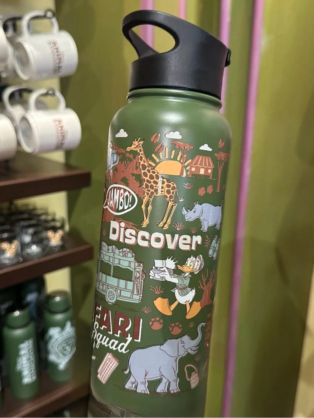NEW DISNEY ANIMAL KINGDOM “SAFARI SQUAD” WATER BOTTLE 34oz
